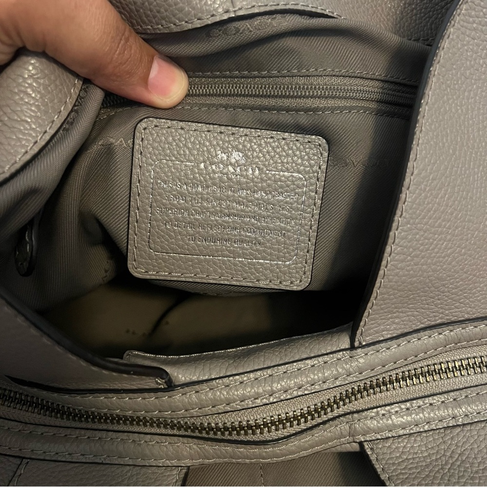 Coach Turnlock Edie Leather Shoulder Bag in Gray - Picture 11 of 13